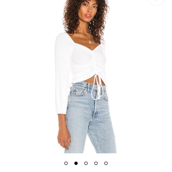 Revolve White Ribbed S Top. Worn once - Picture 2 of 8